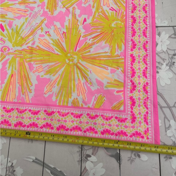 Lilly Pulitzer Pink and Yellow Patterned Scarf - Picture 2 of 7